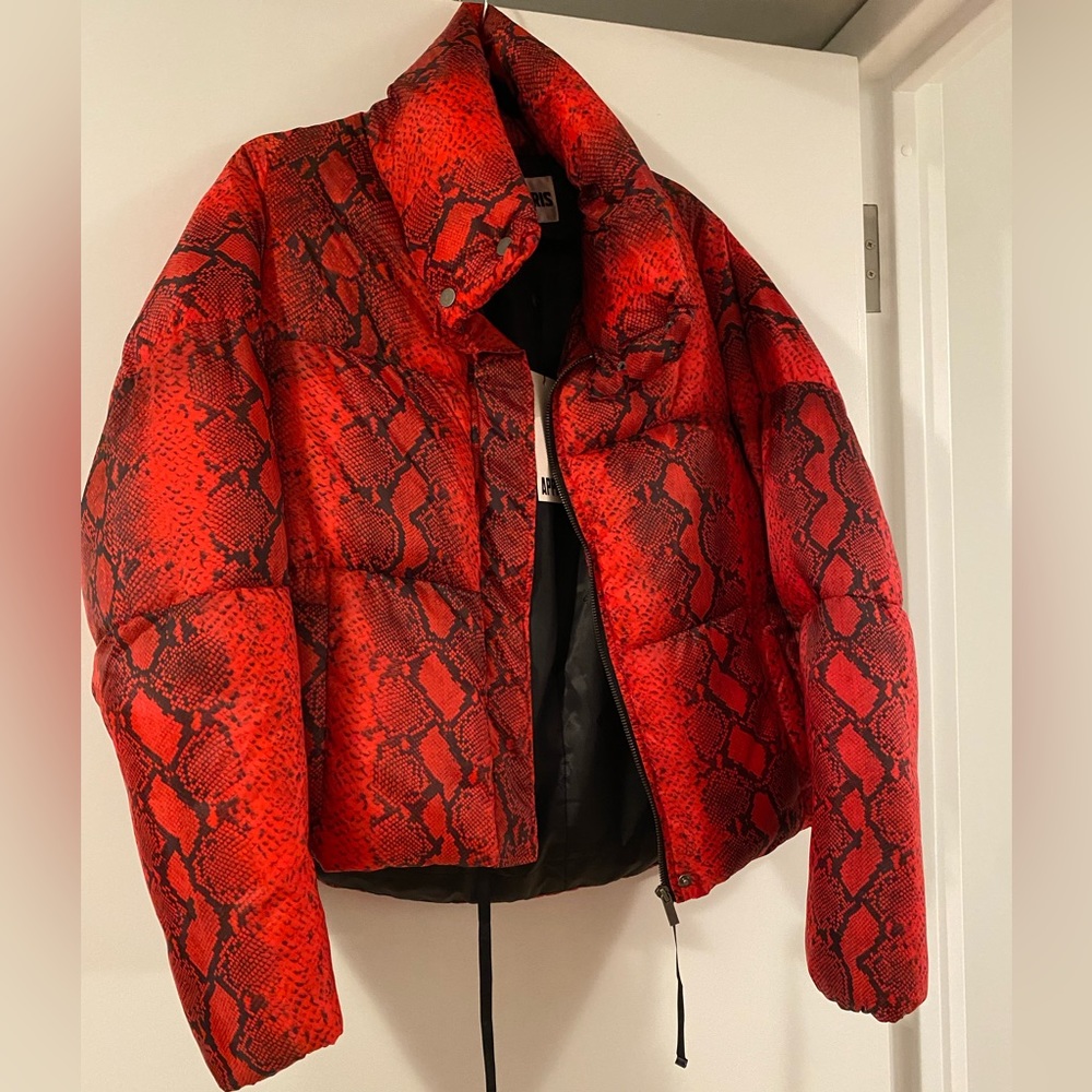 Apparis Jamie Red Python Puffer Jacket (NEW with Tags)